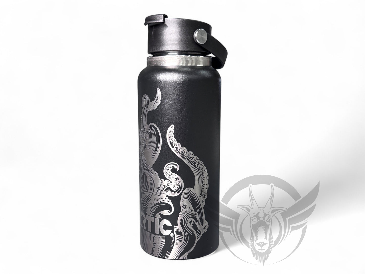 32oz - Laser Engraved Kraken graphics on a RTIC bottle with leak proof cap - Ceramic lined for great taste - Personalized water bottle